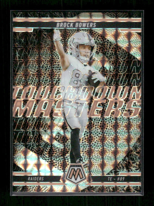 Brock Bowers - 2025 Mosaic Football - Orange Fluorescent Touchdown Masters