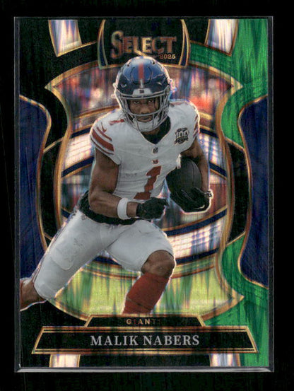 Malik Nabers - 2025 Select Football - Black & Green Shock - Rookie