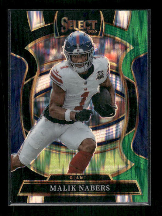 Malik Nabers - 2025 Select Football - Black & Green Shock - Rookie
