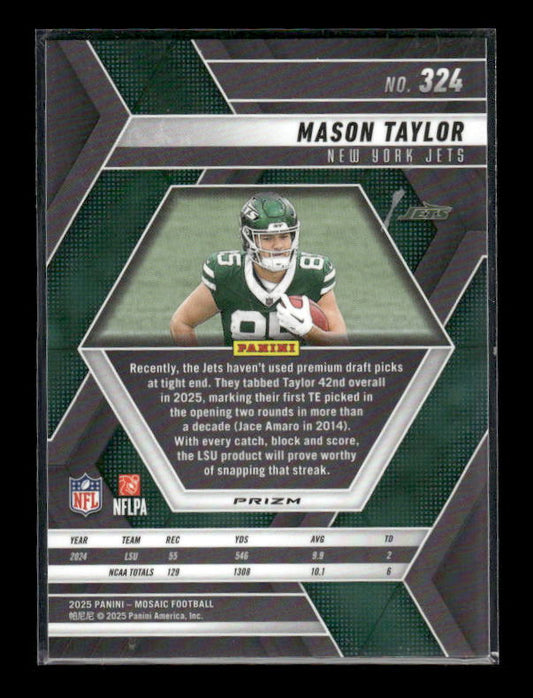 Mason Taylor - 2025 Mosaic Football - Red White Stripe - Rookie
