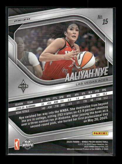 Aaliyah Nye - 2025 Prizm WNBA - White Seismic - Rookie
