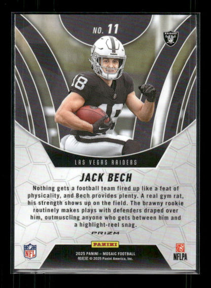 Jack Bech - 2025 Mosaic Football - Orange Fluorescent Elevate - Rookie
