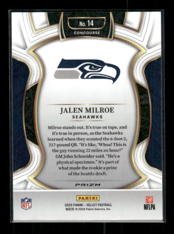 Jalen Milroe - 2025 Select Football - Green & Yellow Shock - Rookie
