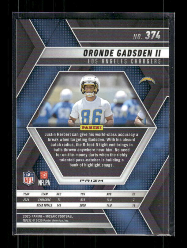 Oronde Gadsden II - 2025 Mosaic Football - Red White Stripe - Rookie