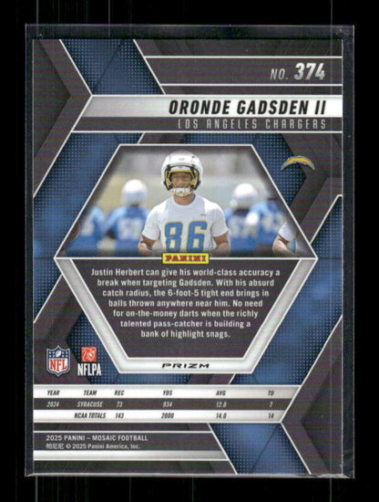 Oronde Gadsden II - 2025 Mosaic Football - Red White Stripe - Rookie