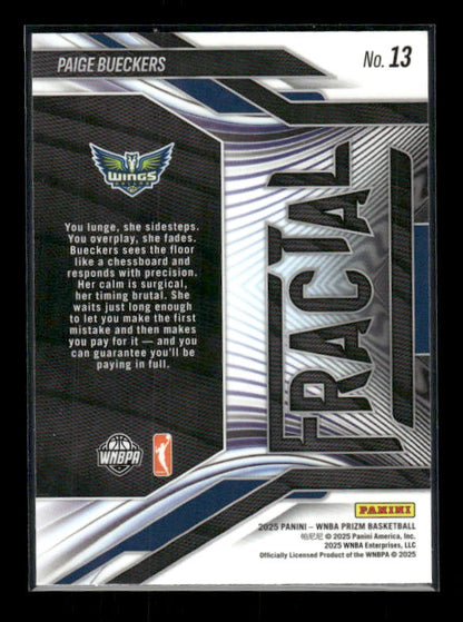 Paige Bueckers - 2025 Prizm WNBA - Fractal - Rookie