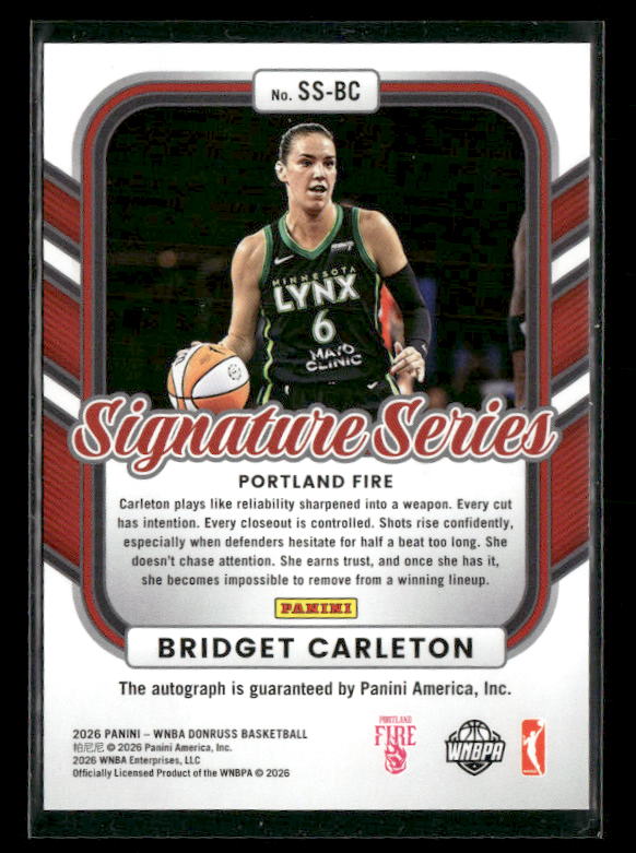 Bridget Carleton - 2026 Donruss WNBA - Signature Series Auto