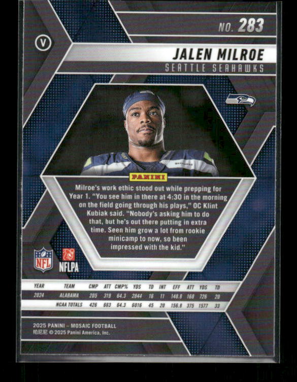 Jalen Milroe - 2025 Mosaic Football - Rookie Variation