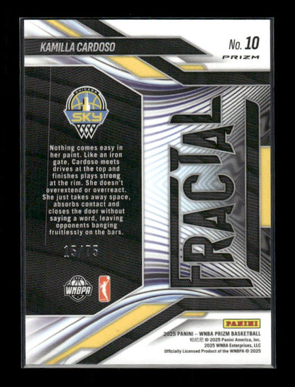 Kamilla Cardoso - 2025 Prizm WNBA - Orange Pulsar Fractal /75