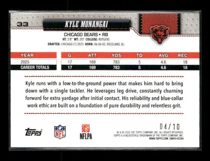 Kyle Monangai - 2026 Flagship Football - Black Football /10