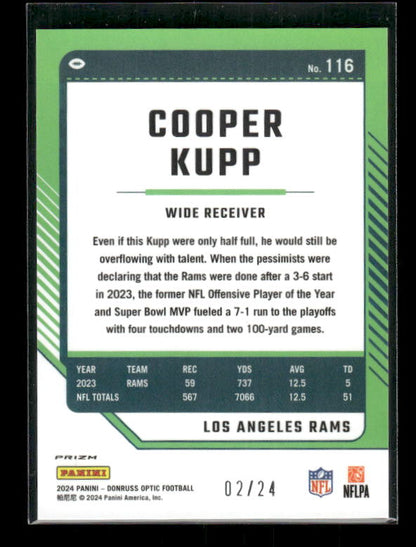 Cooper Kupp - 2024 Donruss Optic Football - Dragon Prizm /24