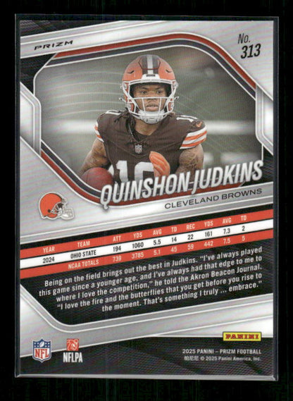 Quinshon Judkins - 2025 Prizm Football - Green Wave Prizm - Rookie