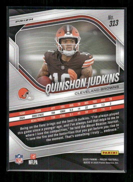 Quinshon Judkins - 2025 Prizm Football - Green Wave Prizm - Rookie