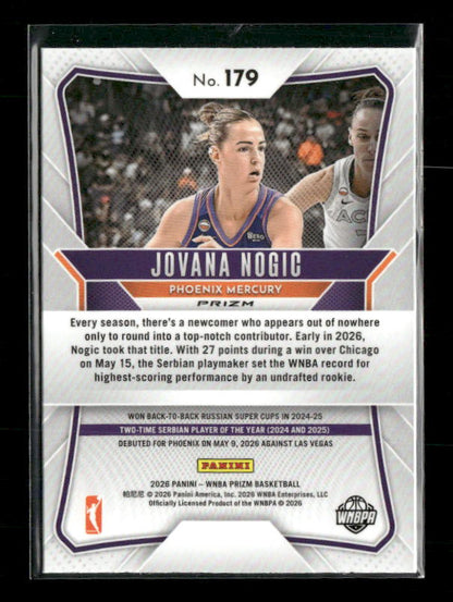 Jovana Nogic - 2026 Prizm WNBA - Silver Prizm - Rookie