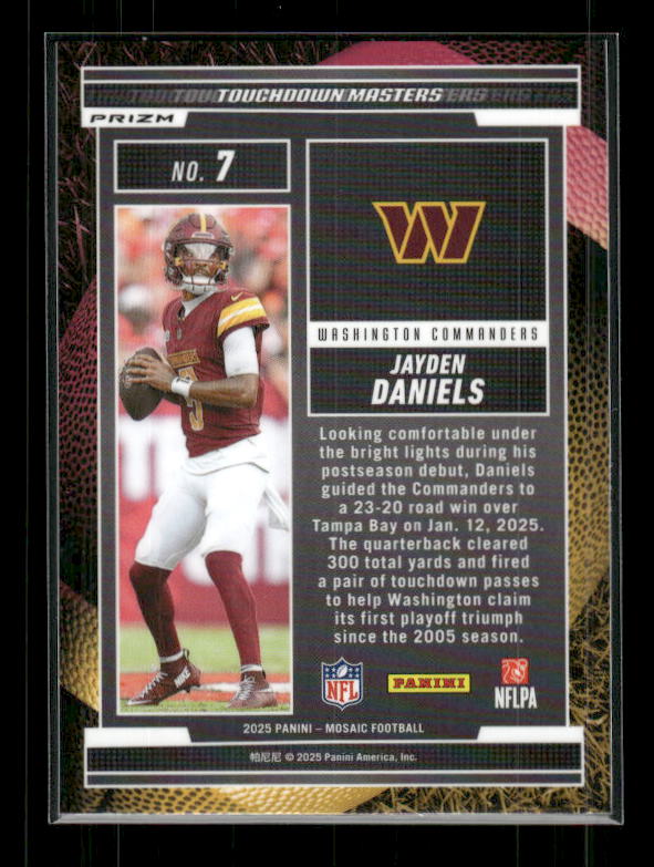 Jayden Daniels - 2025 Mosaic Football - Green Mosaic Touchdown Masters