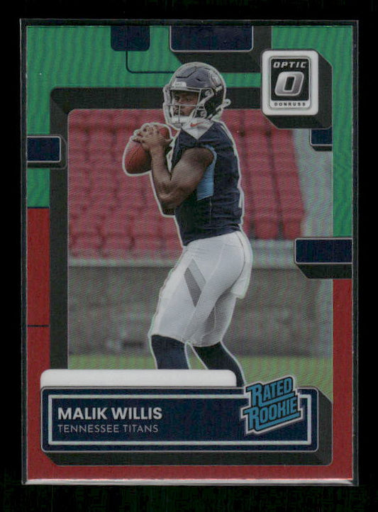 Malik Willis - 2022 Donruss Football - Optic Preview Red & Green - Rated Rookie