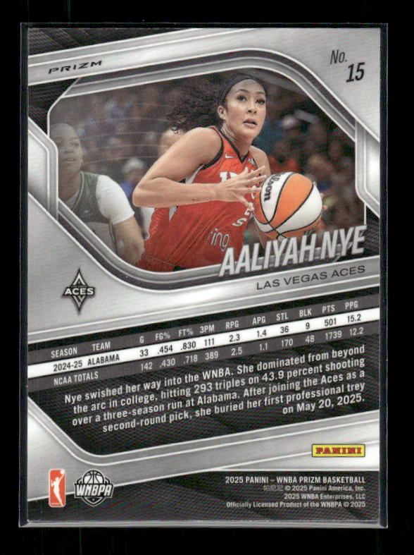 Aaliyah Nye - 2025 Prizm WNBA - Silver Prizm - Rookie