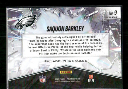 Saquon Barkley - 2025 Prizm Football - Green Wave Prizm Break
