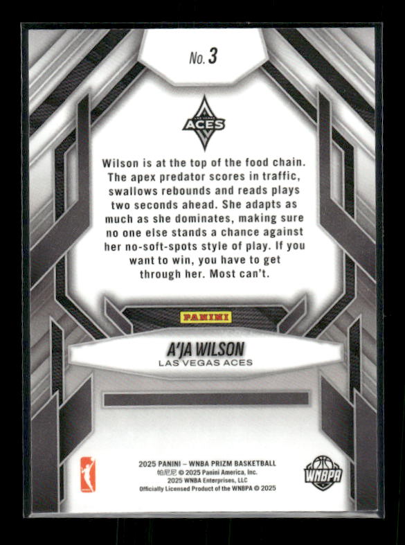 A'Ja Wilson - 2025 Prizm WNBA - Fearless