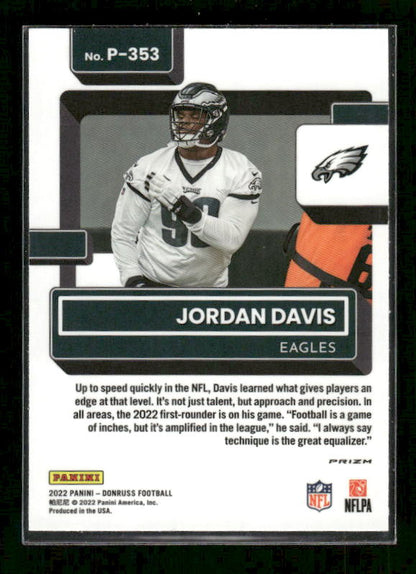 Jordan Davis - 2022 Donruss Optic - Holo - Rated Rookie