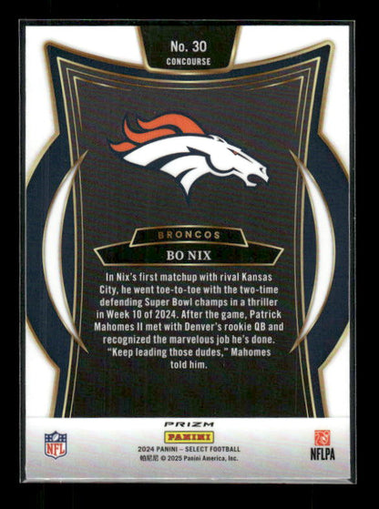 Bo Nix - 2024 Select Football - Red & Black Shock - Rookie