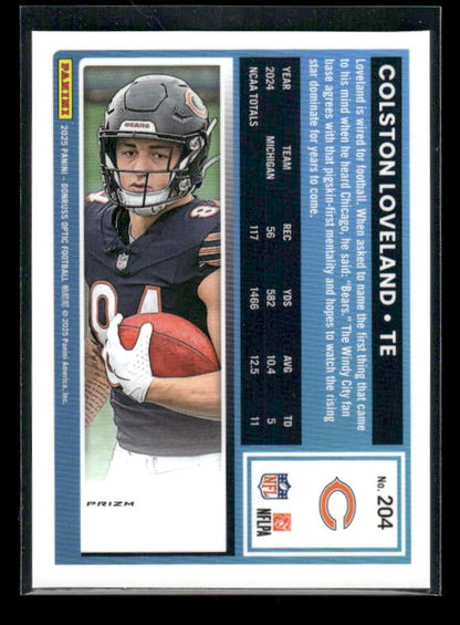 Colston Loveland - 2025 Donruss Optic Football - Holo - Rated Rookie