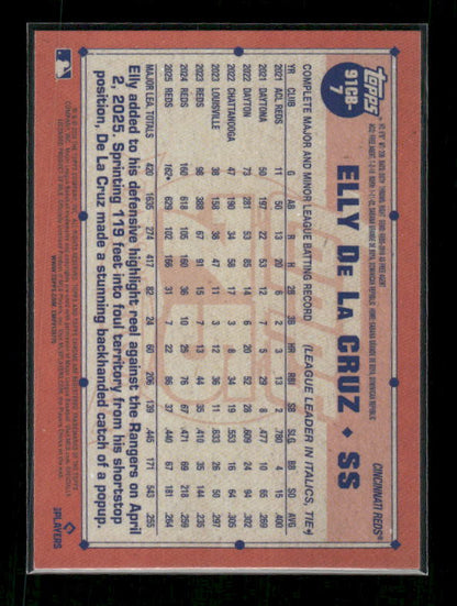 Elly De La Cruz - 2026 Topps Chrome Baseball - 1991 Topps Baseball