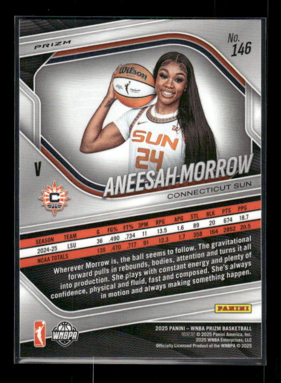 Aneesah Morrow - 2025 Prizm WNBA - Orange Velocity - Rookie Variation