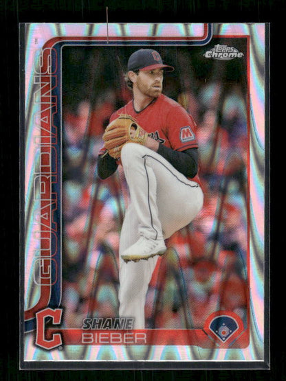 Shane Bieber - 2025 Topps Chrome - Raywave Refractors