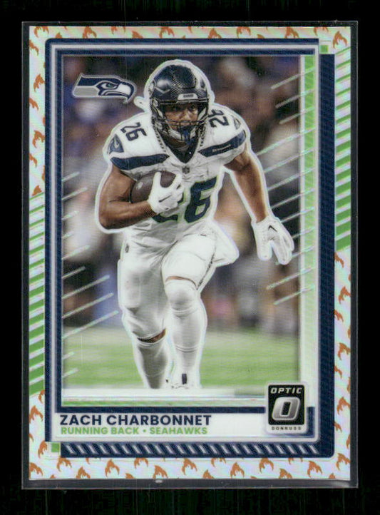 Zach Charbonnet - 2024 Donruss Optic Football - Fire Emoji