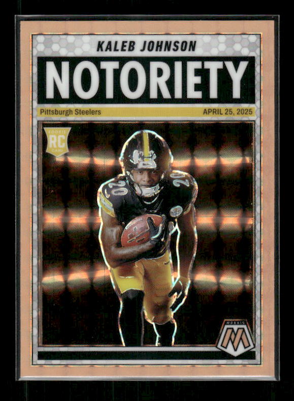 Kaleb Johnson - 2025 Mosaic Football - Orange Fluorescent Notoriety - Rookie