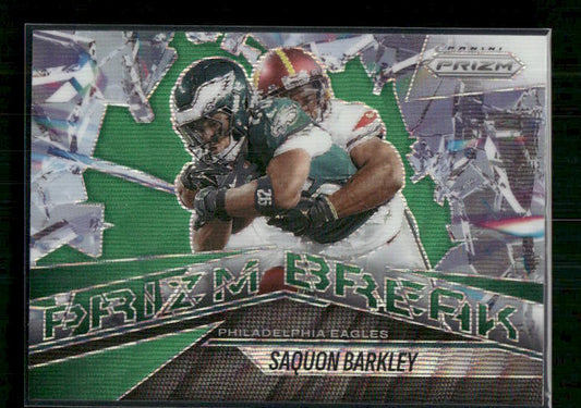 Saquon Barkley - 2025 Prizm Football - Green Wave Prizm Break