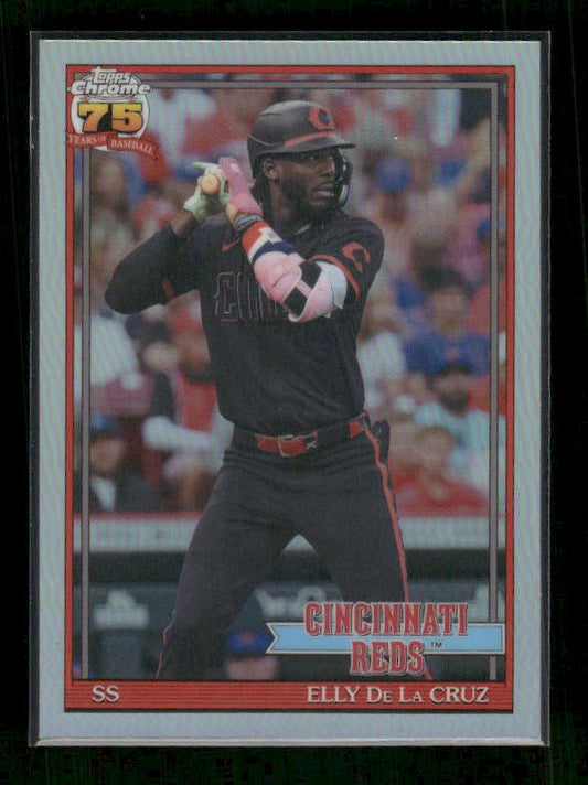 Elly De La Cruz - 2026 Topps Chrome Baseball - 1991 Topps Baseball