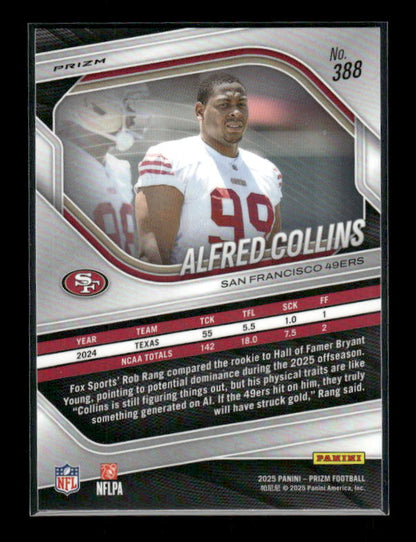 Alfred Collins - 2025 Prizm Football - White Disco - Rookie