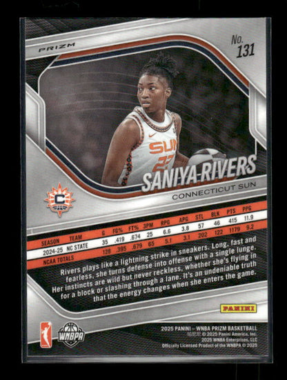 Saniya Rivers - 2025 Prizm WNBA - Green Prizm - Rookie