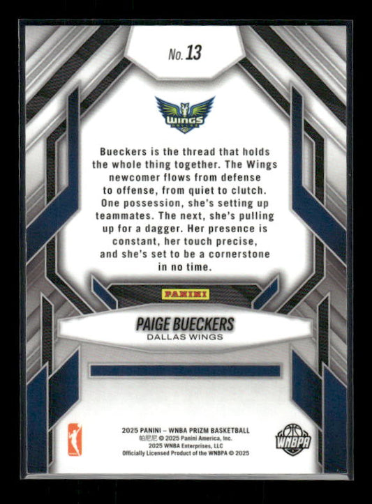 Paige Bueckers - 2025 Prizm WNBA - Fearless - Rookie