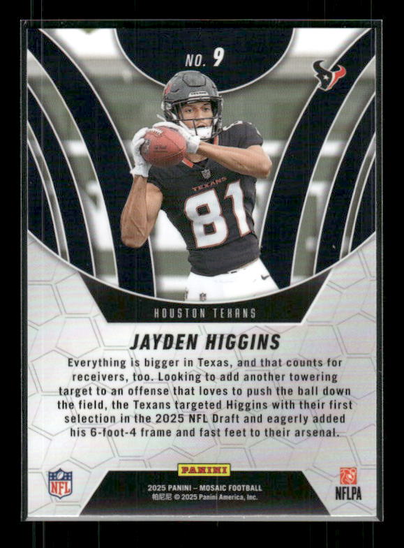 Jayden Higgins - 2025 Mosaic Football - Elevate - Rookie