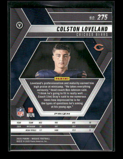 Colston Loveland - 2025 Mosaic Football - Blue Scope - Rookie Variation