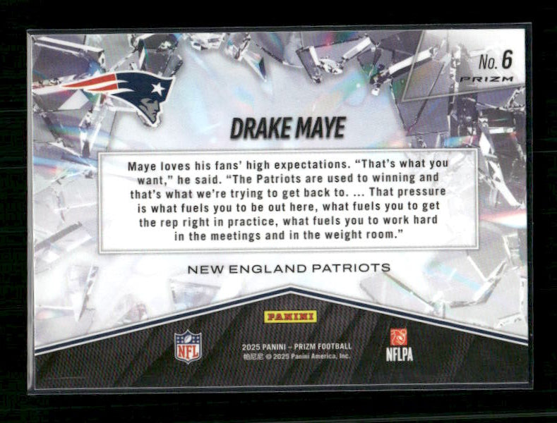 Drake Maye - 2025 Prizm Football - Green Wave Prizm Break
