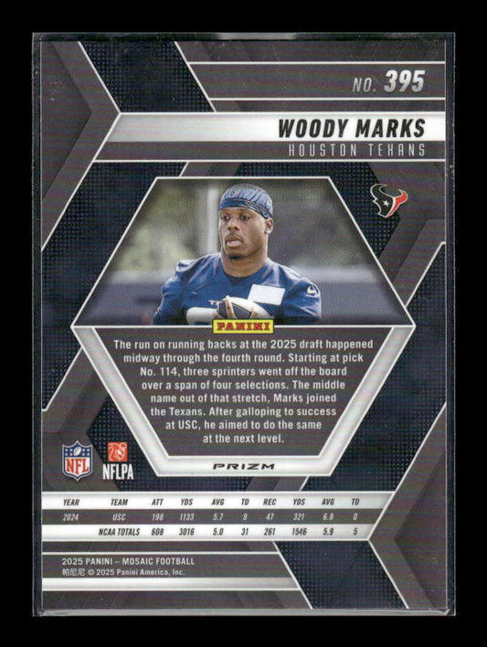 Woody Marks - 2025 Mosaic Football - Red White Stripe - Rookie