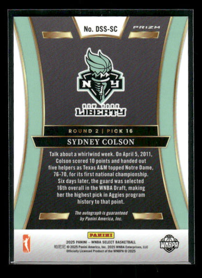 Sydney Colson - 2025 Select WNBA - Silver Draft Selections Auto