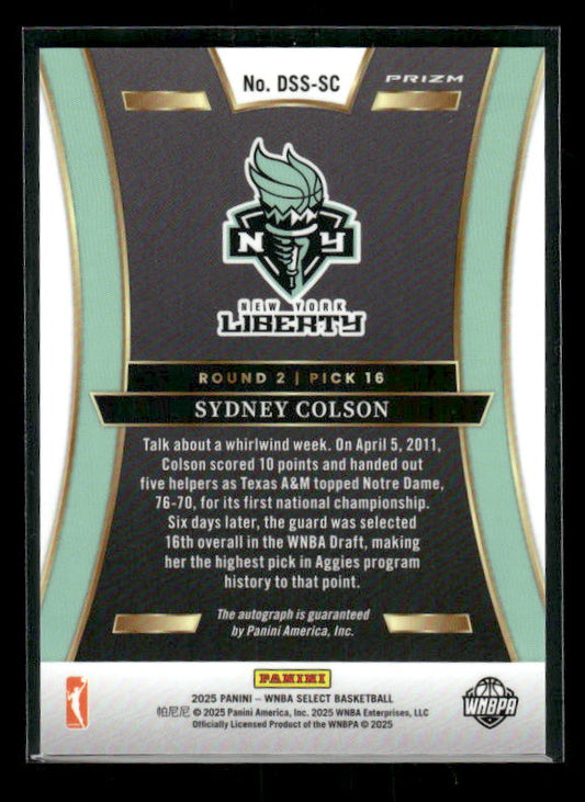 Sydney Colson - 2025 Select WNBA - Silver Draft Selections Auto