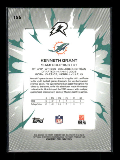 Kenneth Grant - 2025 Resurgence Football - Sky Blue & Pink Shock - Rookie