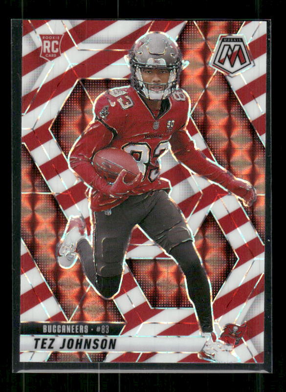 Tez Johnson - 2025 Mosaic Football - Red White Stripe - Rookie