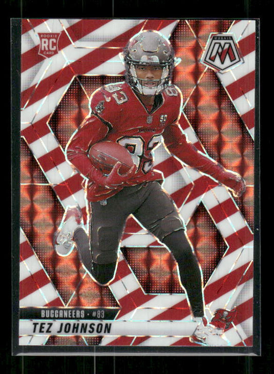 Tez Johnson - 2025 Mosaic Football - Red White Stripe - Rookie