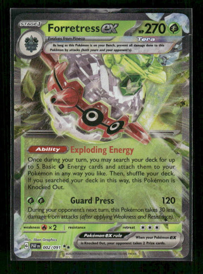 Forretress ex 2024 Scarlet & Violet: Paldean Fates #2/91 Double Rare