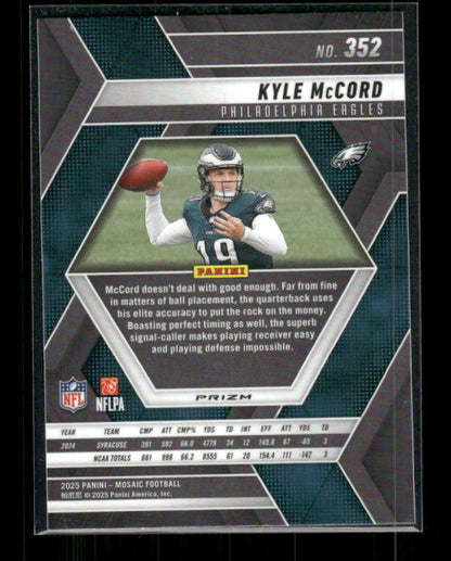 Kyle McCord - 2025 Mosaic Football - Red White Stripe - Rookie