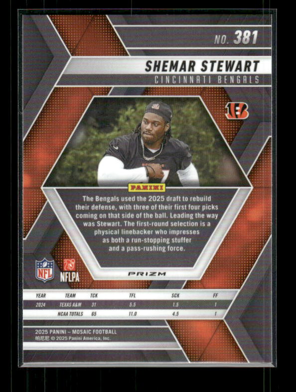 Shemar Stewart - 2025 Mosaic Football - Silver Prizm - Rookie