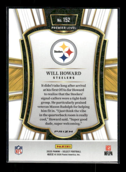 Will Howard - 2025 Select Football - Premier Black & Red Shock - Rookie