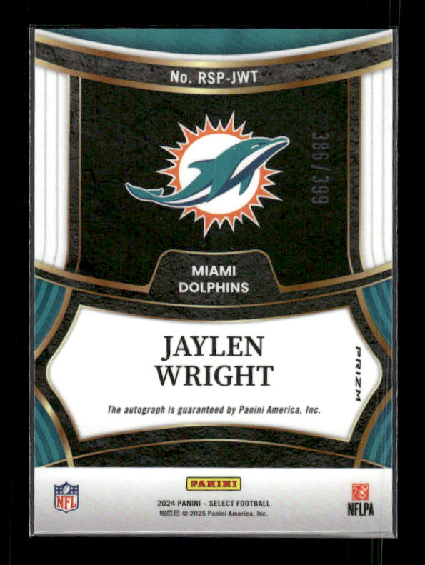 Jaylen Wright - 2024 Select Football - Rookie Signatures /399 Auto